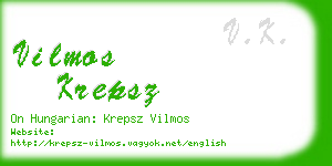 vilmos krepsz business card